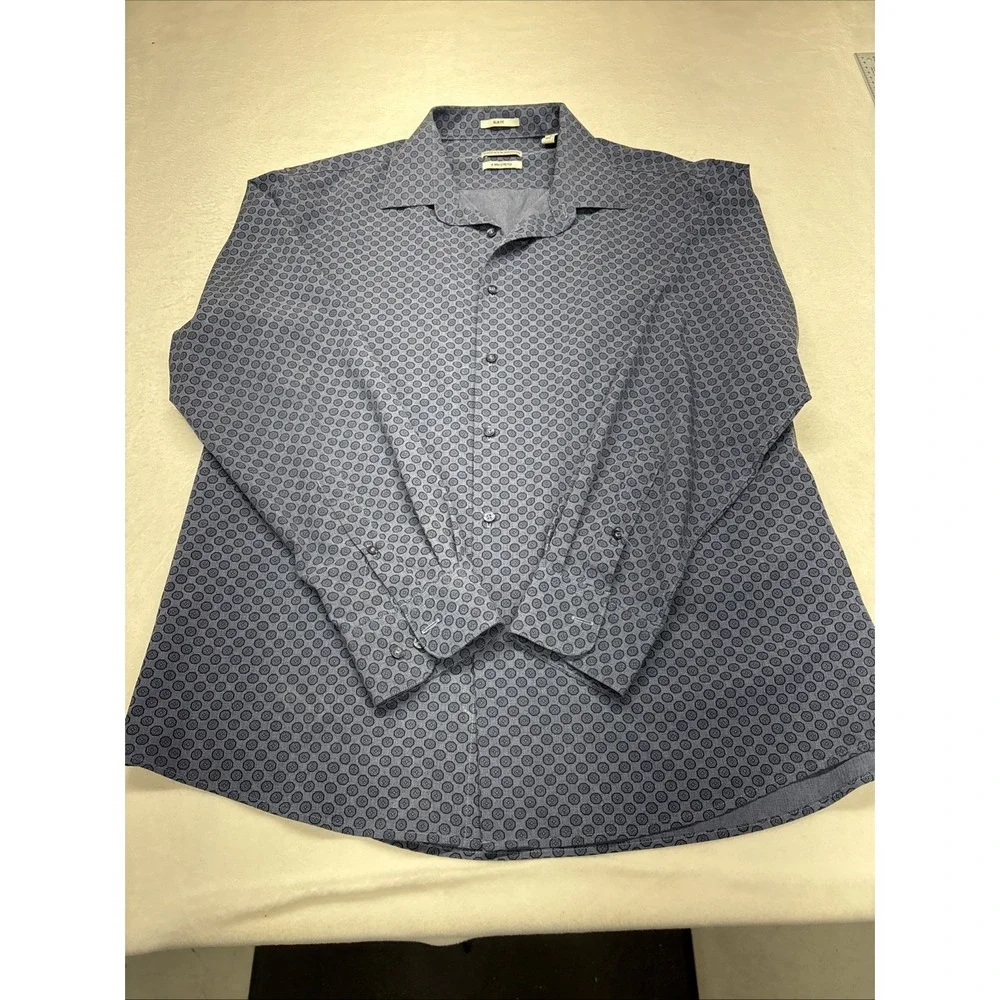 Lucky Brand Slim Fit Shirt XL Blue 4-Way Stretch Button Up Mens